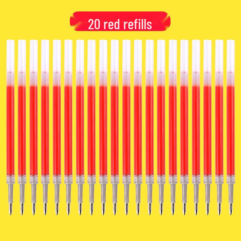 100-Pack of 0.5mm Black Gel Pen Refills - Water-Based, Bullet Tip, Push-Button, Red Pen Compatible