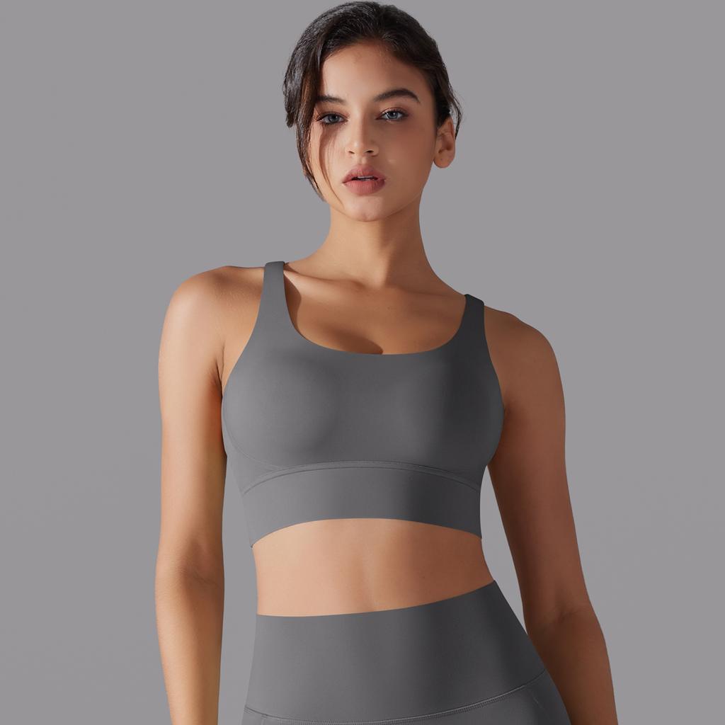 Nessaj Pustende Løpesportsvest Kvinner Push Up Yoga BH Back Cross Gym Fitness Undertøy