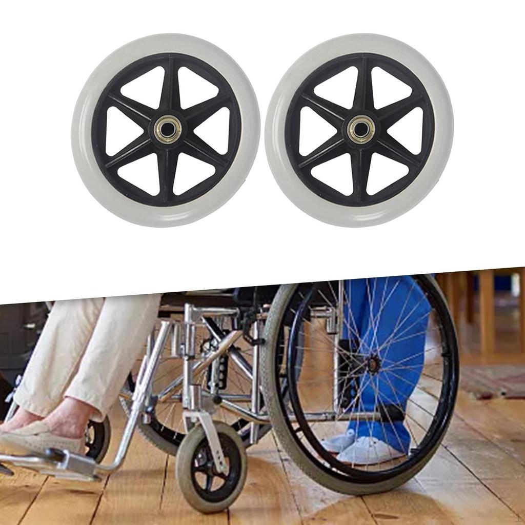 2Pcs Wheelchair Replacement Front Wheel Silent Heavy Duty for