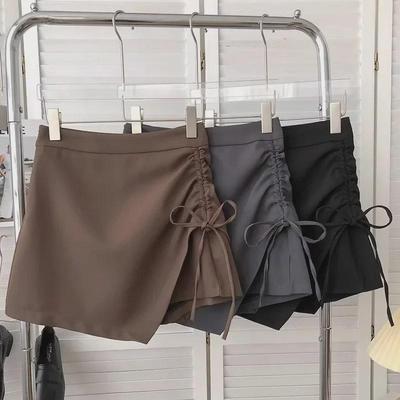 Spring 2024 Women's High Waist A-Line Pleated Drawstring Skirt - Slim, Fashionable Korean Style 
