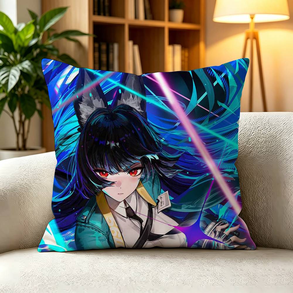 MMiyabi Zenless Zone Zero Pillow Case Square DoubleSided Sofa Cushion Cover Bedroom Bedside Pillow