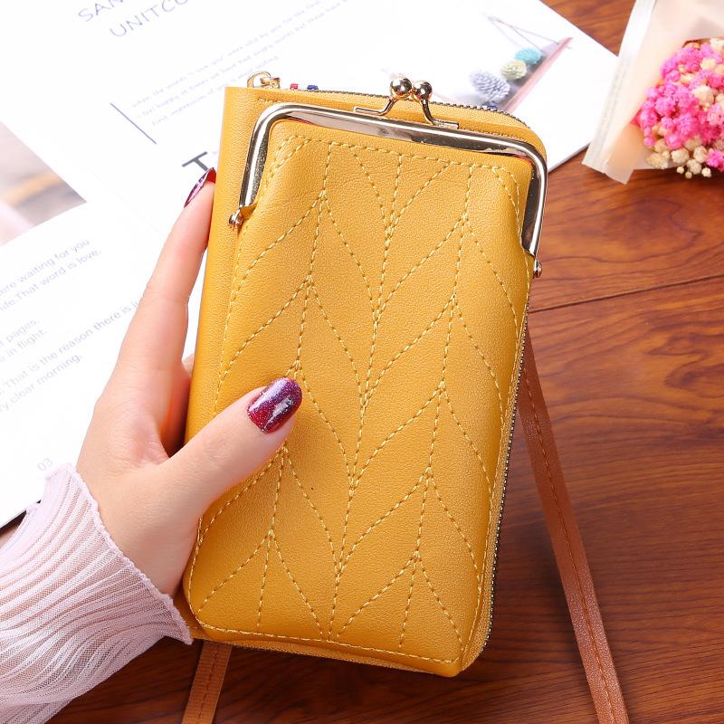 Women Fashion Bag Clip Design Phone Pocket Shoulder Bag Pu Leather Female Small Crossbody Bags Ladies Messenger Purse Handbag