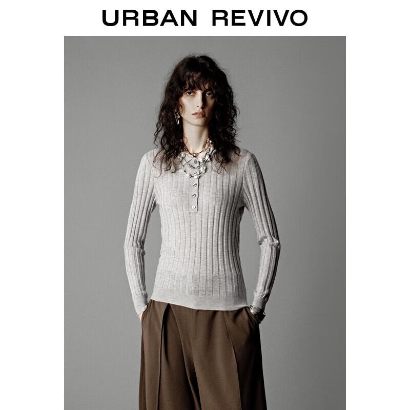 

UR Women s Striped Half-Placket Knit Cardigan S