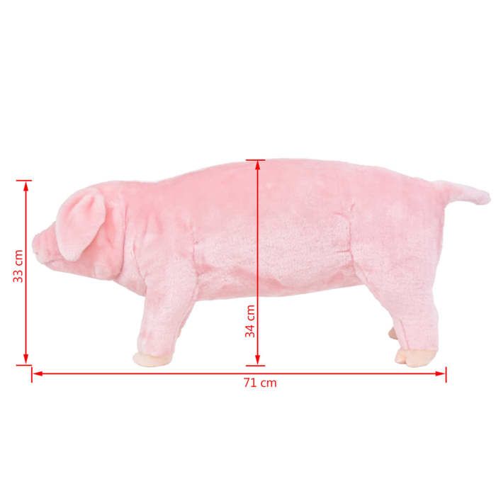 Plush Toy - vidaXL - Pink Pig XXL - 71 X 33 Cm - For Children from 3 Years Old - Soft and Cuddly