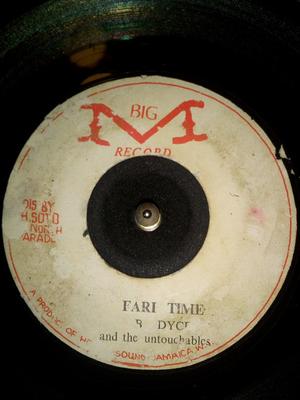 7inch Record BILLY DICE  UNTOUCHABLES  Fari Time NONE Big M Record 1975 Jamaica Reggae Ska  Dub Used
