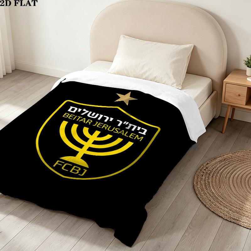 1 Stück Beitar Jerusalem FC Gemustert Flanell Decke Geeignet für Alle Jahreszeiten Für Heimdeko Wärme Und Komfort Geschenke Feiertagsgeschenk