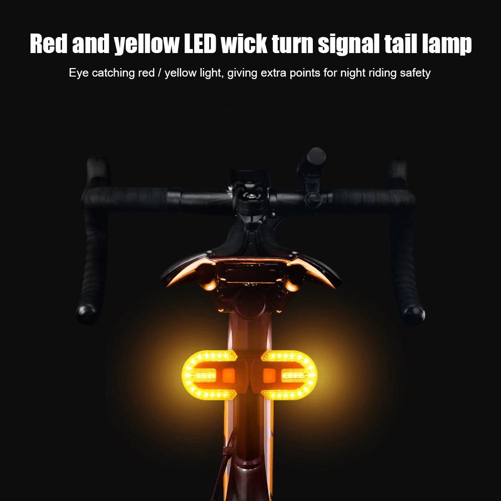 Bicycle Turn Signal Light Wireless Remote Control Bicycle Rear Light USB Warning Cycling Light Bike Accessories for Night Riding