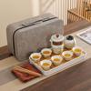 Portable Ceramic Gaiwan Tea Set - Customizable Chinese Style for Outdoor Camping, Business Souvenir with Logo.