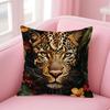 Fashion Leopard Cushion Cover Natural Linen Pillow Case Double-Sided Print Decorative Sofa Pillowcase Home Decor Gift