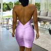 Fashion Women's Sequins See-through Backless Evening Dress