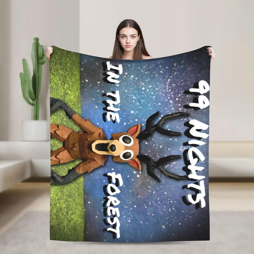 99 Nächte im Wald Das Reh Flanell-Kuscheldecke Mode-Decke Horror-Spiel Bettwäsche Gestrickte Mode-Decke Outdoor Leicht Multi-Funktion