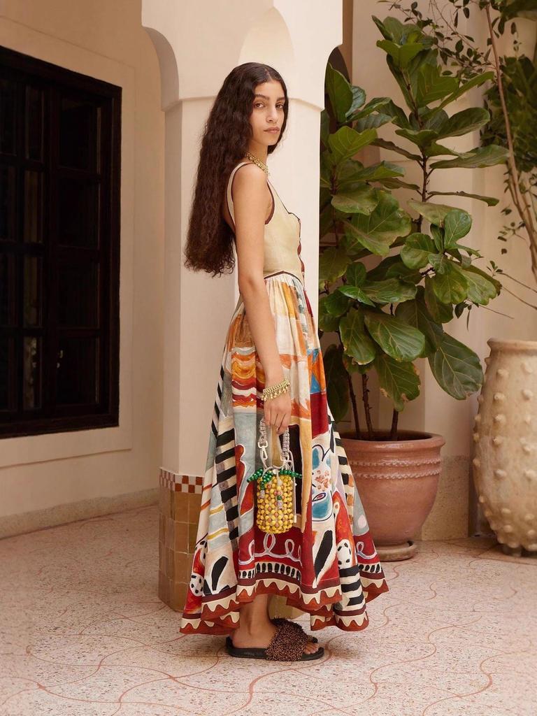 2025 Trendy Printed Linen Patchwork Dress - European & American Style