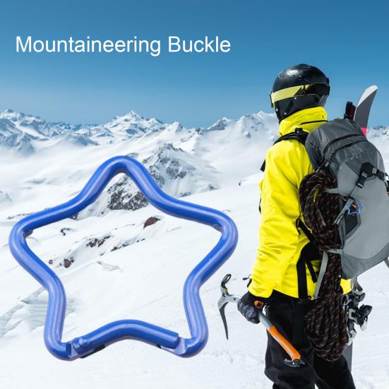 10Pcs Multicolor Pentagram Star Carabiner Buckle Aluminum Alloy Carabiner Hook Clips DIY Accessories for Keychain Buckle for Camping Hiking