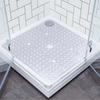 Rutschfeste Duschmatte, 70 * 70 cm Große Quadratische Badematte mit Saugnäpfen, Waschbare Antibakterielle Badewannenmatte für Dusche, Badewanne (Transparent),2024 Ping