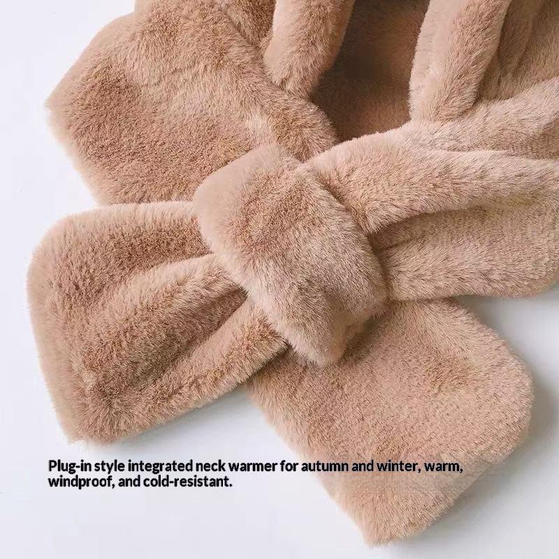 Trendy Cute Cartoon Hat Scarf Winter Warm Scarf Hat For Women Girls Kawaii Ear Protection Soft Furry Scarf Cap Gifts