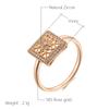 Unique Square Hollow Flower Ring For Women Fashion  Rose Gold Color With Natural Zircon Accessories Daily Fine Jewelry