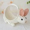 Practical Woven Flower Basket Bunnies Shaped Sturdy Plastic Container Craft Supplies for Wedding and Office Storage