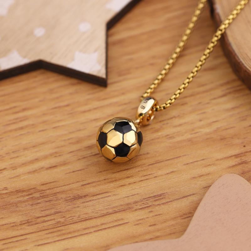 2023 Sports Product Football with Stainless Steel Chain Football Fans Gift Butterfly Necklace Gold Necklace for Women
