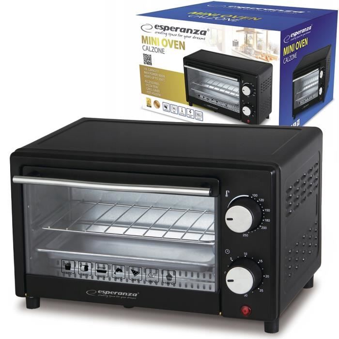 Mini Four - Esperanza - CALZONE - 10L - Blanc - Température variable - Minuterie intégrée