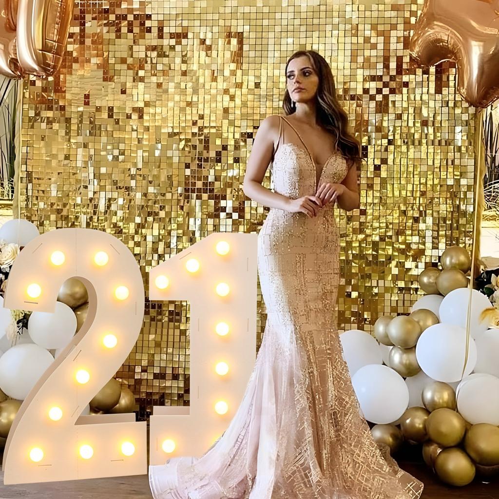 91,5CM Riesige LED-Zahlen-Lichtrahmen 1. Geburtstag Party Dekoration Kinder Hochzeit 30. 50. 60. Geburtstag Partyzubehör Babyparty