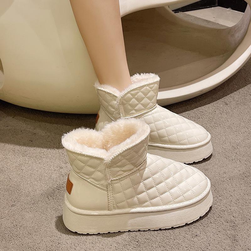 Snow boots women's new winter velvet cotton shoes women's leather short boots women's snow cotton boots