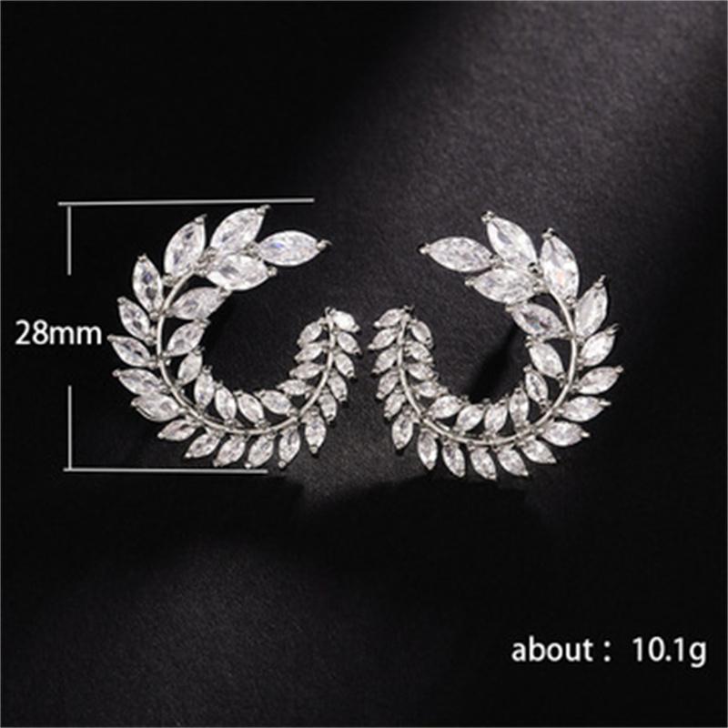 Retro Fashion High-grade Crystal Rose Earrings Women Zircon Ear Studs Wedding Jewelry Gifts