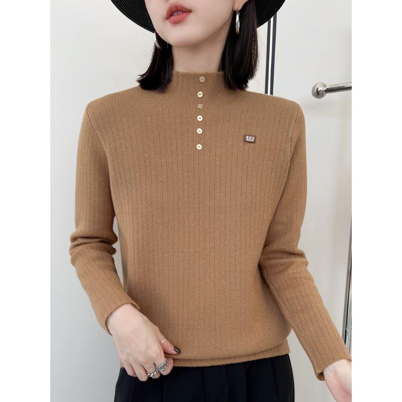 Velvet Sweater for Women In Autumn and Winter Skin-friendly and Warm Base Shirt Fashionable and Versatile Pullover Sweater
