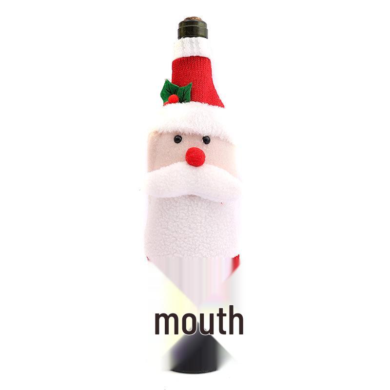 Knitted Velvet Santa Wine Bottle Cover and Hat