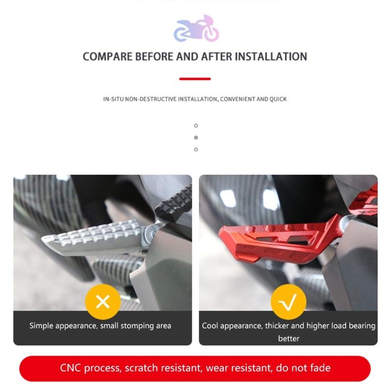 Lightweight Rear Pedals Metal Rear Pedals Reliable Pedals Stylish Rear Pedals for Scooter Motorcycles for NMAX155