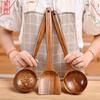 Thai Teak Non-Stick Cookware Set: Wooden Spatula, Stir-Fry Spatula, and Soup Ladle