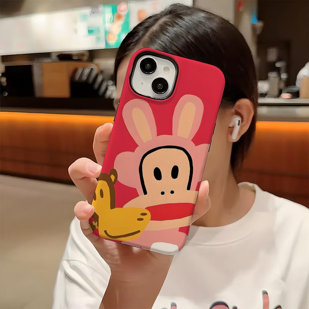 

P-Paul F-Frank Phone Case Hard PC For IPhone 16 Pro Max 16 15 14 Plus 13 12 11 Pro Two-in-one Glossy HD Cover iPhone15