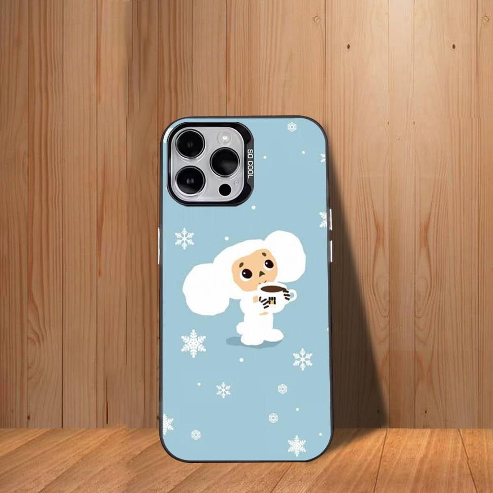 Cartoon C-Cheburashka COOL Phone Case For iPhone 17,16,15,14,13,12,11,Mini,Pro,SE,MAX White Matte Shockproof Cover