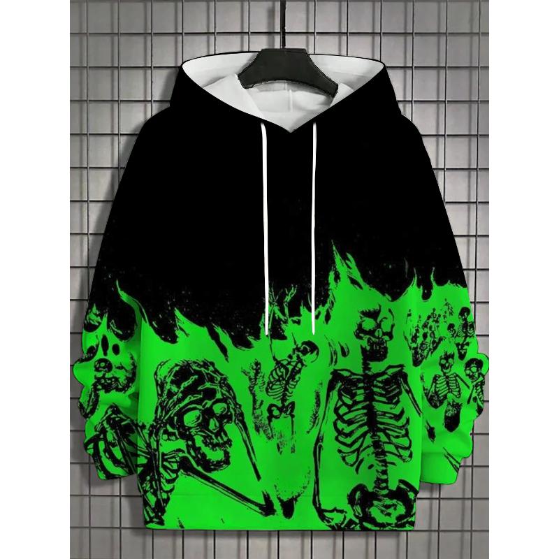 Autumn Winter Men's Sports Hoodies Unisex 3d Printing Halloween Skull Pattern Printed Hoodies Harajuku Fashion Pullovers