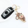 Portable Key Ring Fine Workmanship Alloy Tiger Rhinestone Keyring Keychain for Friends