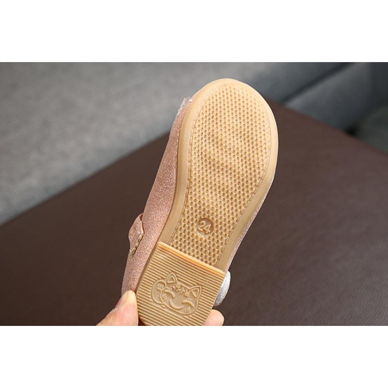 New Girls Ballet Flats Children Lace Bow Princess Shoes Toddler Shiny Leather Footwear