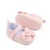 1 Pair 0-18 Months New Baby Girl Bow Canvas Shoes Anti Slip Toddler Shoes
