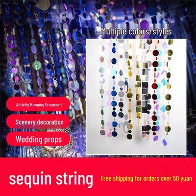 Round Wedding Mirror Sequin Bead Curtain for Ceiling or Door Decoration
