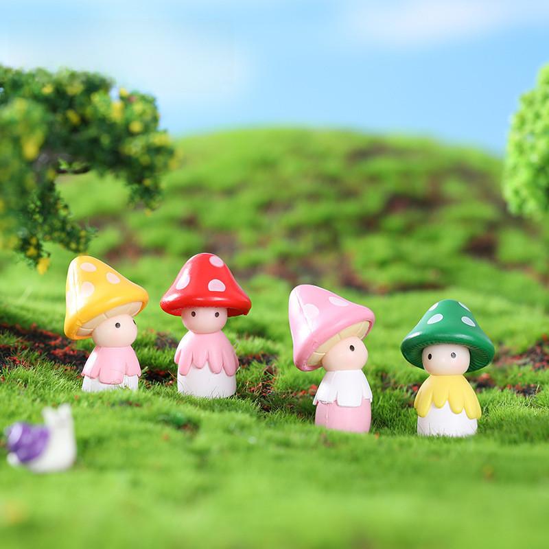 Colorful Resin Mushroom Figurine For Diy Fairy Gardens And Succulent Terrariums