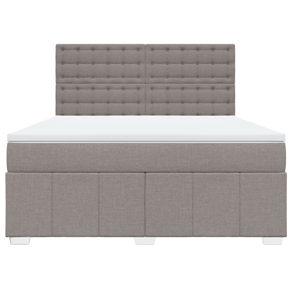 Vidaxl Letto Continentale Con Materasso, Taupe, Tessuto, 180X200 Cm