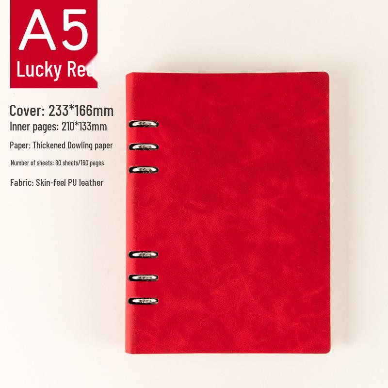 Custom Logo A5 Loose-Leaf Notebook with Detachable A6 Notepad for Business Meetings