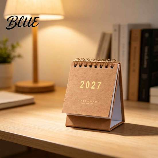Personalized Office Desk with Gold Calendar Minimalist English Desktop Accessory 2027 Table Planner Modern Decoration