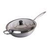 Germany Non-stick Stainless Steel Wok for Induction and Gas Stoves, Flat-bottomed Cookware.