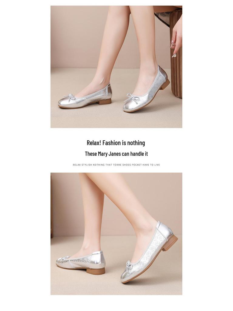 Dámske mokasíny z pravej kože s nízkym podpätkom, protišmykové - Mäkká podrážka a povrch pre pohodlie na jar a na jeseň