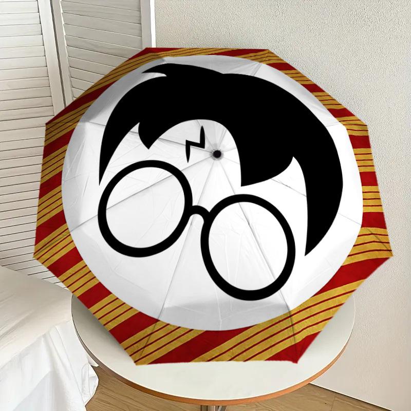 1PC Harry Potter Glasses Umbrella-8-Rib Reinforced, Automatic Open, Lightweight & Durable, Cute Fashion Accessory for Outdoor, D2710