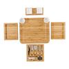 Bamboo Cheese Board with Knife Set and Drawer Tray