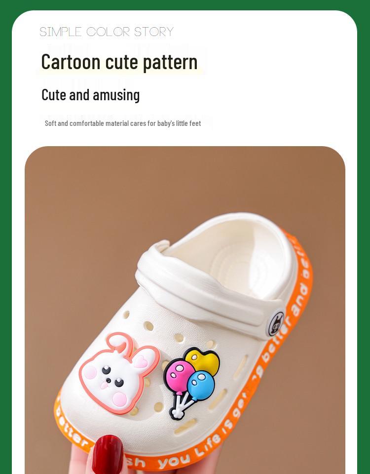 Kids' Summer Non-Slip Cartoon Indoor Shoes: Cute Soft Sole Closed-Toe Sandals for Toddlers.