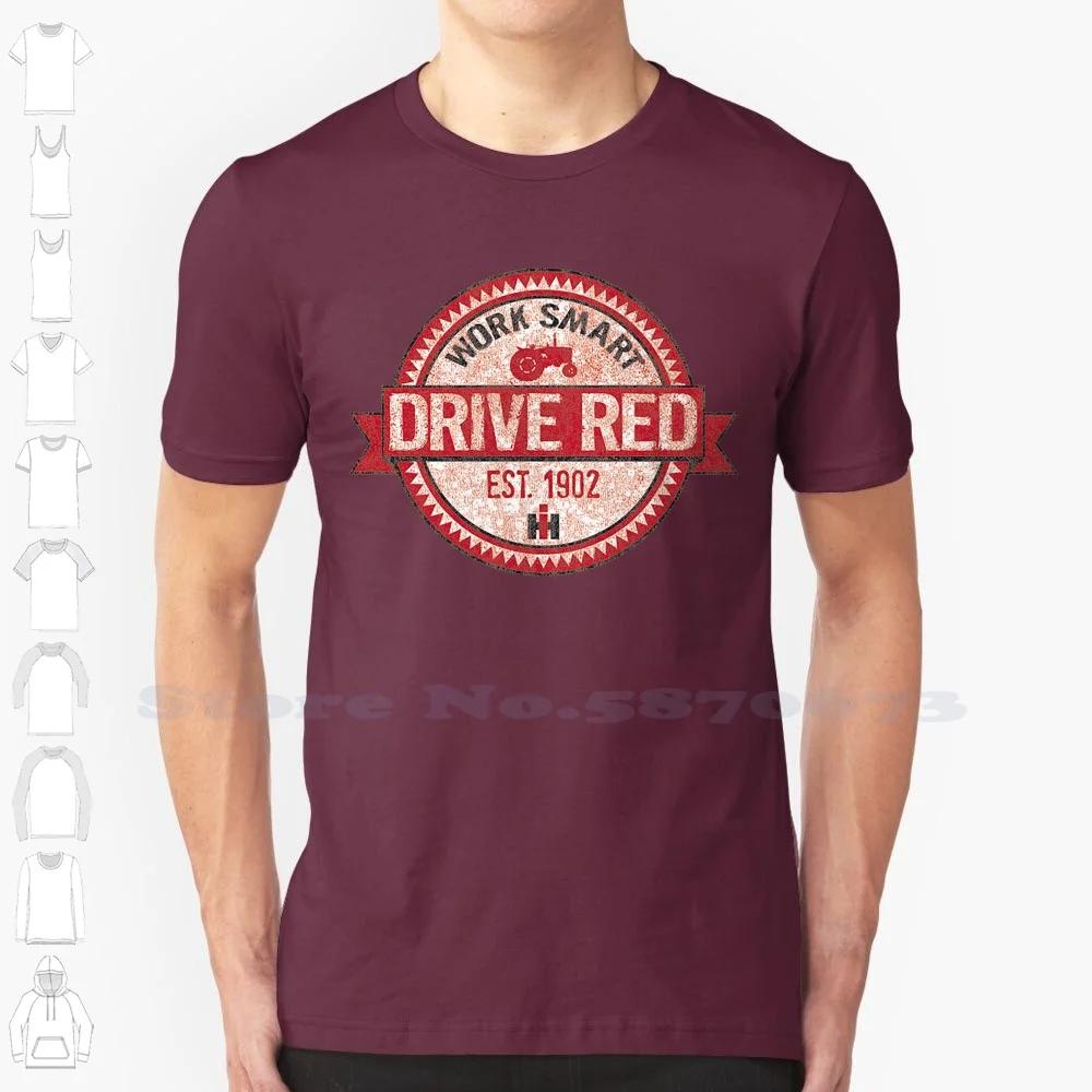 GUOYAN TOP T-shirts Casual Merk Kleding Katoen Werk Slim Rijden Rood Ih International Harvester Tractor Heren T-shirt L