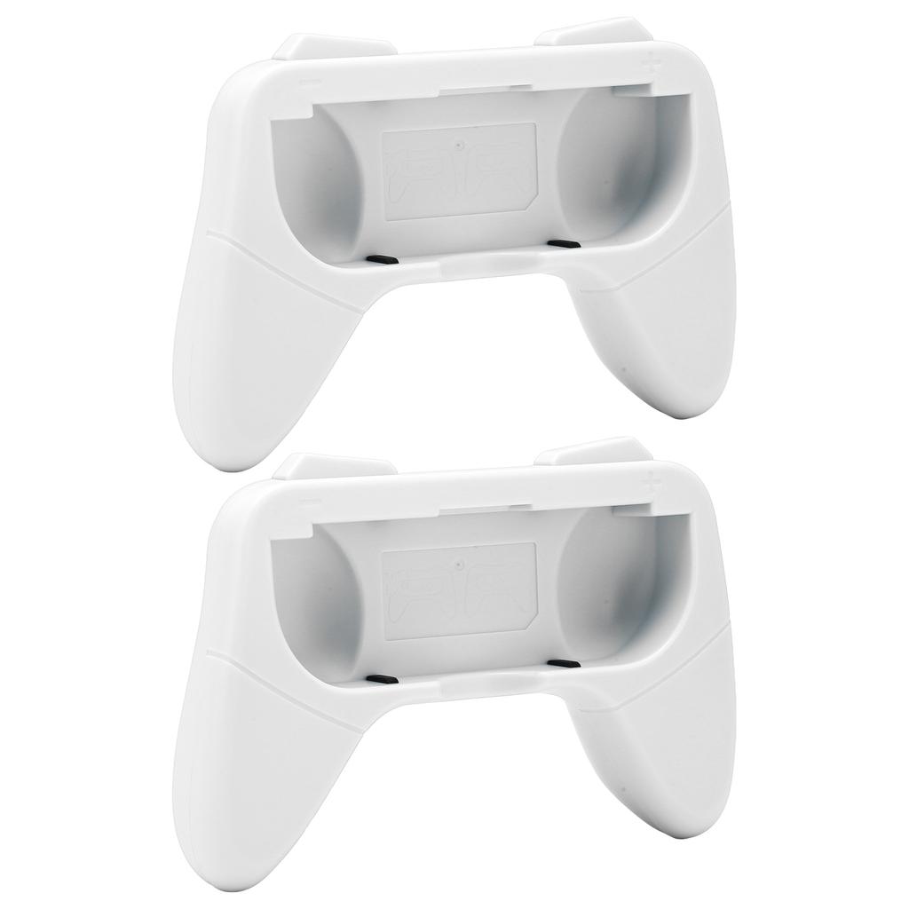 Hand Grip Wear Resistant Comfort Handle Kit with 2 Protection Pad for Switch OLED ControllerWhite