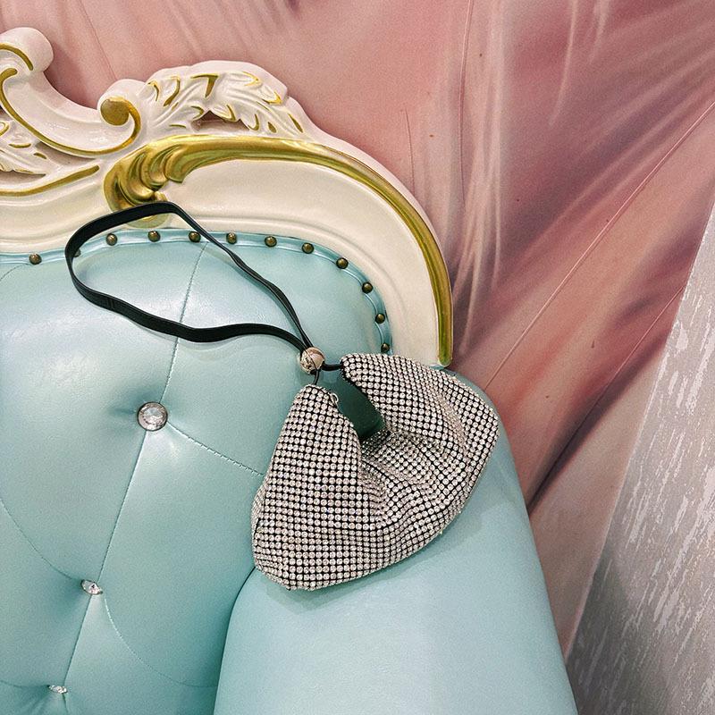 

Trend Shiny Diamond-encrusted Women s Handbag Fashion Square Chain Bag Niche Design Dinner Bag Crossbody Bag