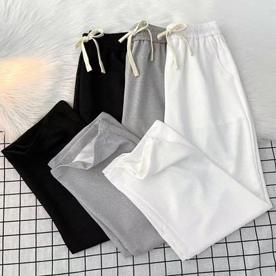 Men's Loose Straight Waffle Casual Pants - Spring Lightweight, Trendy, All-Match Wide-Leg Drape Trousers, Sports Sweatpants